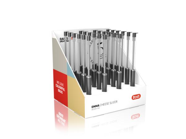 Bitz Rosti Emma Table Display Cheese Slicer 24 Pcs Black