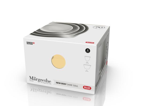 Bitz Rosti NEW Margrethe Mixing Bowl Set 4 Parts 1.5 + 3 Liter White
