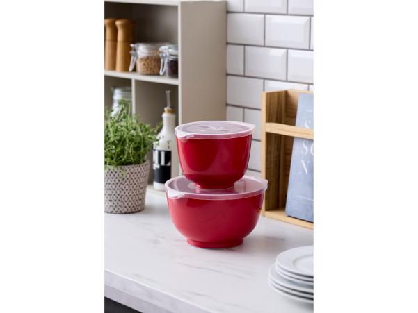 Bitz Rosti NEW Margrethe Mixing Bowl Set 4 Parts 1.5 + 3 Liter Red