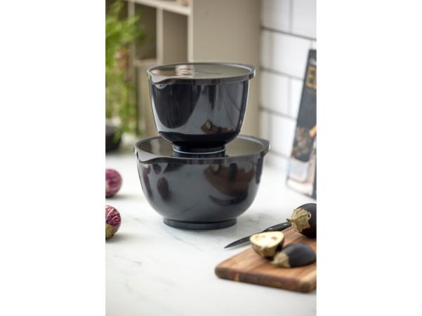Bitz Rosti NEW Margrethe Mixing Bowl Set 4 Parts 1.5 + 3 Liter Carbon Black