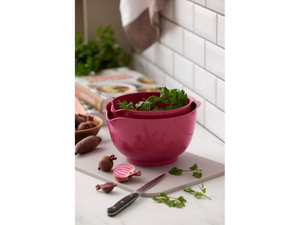 Bitz Rosti NEW Margrethe Mixing Bowl Set 4 Parts 1.5 + 3 Liter Beetroot