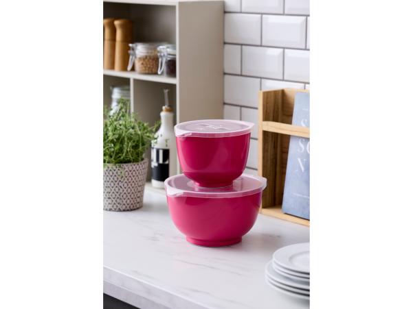 Bitz Rosti NEW Margrethe Mixing Bowl Set 4 Parts 1.5 + 3 Liter Beetroot