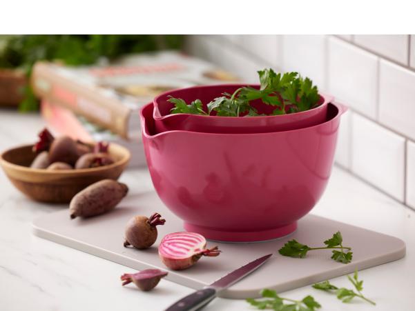 Bitz Rosti NEW Margrethe Mixing Bowl Set 4 Parts 1.5 + 3 Liter Beetroot