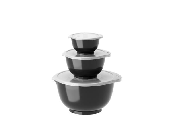 bitz Rosti NEW Margrethe Mixing bowl set 6 parts 0.25 + 0.75 + 3 liter Carbon black