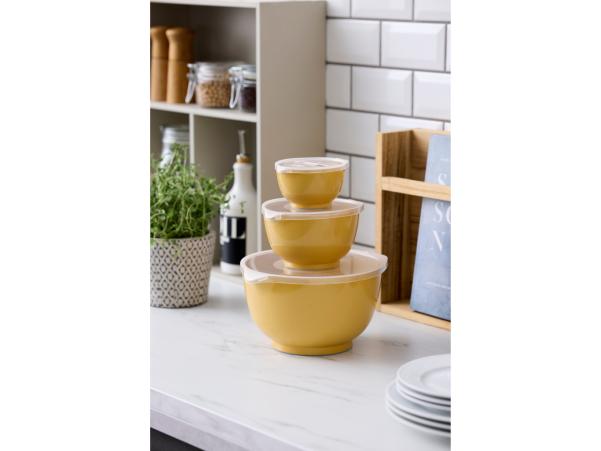 Bitz Rosti NEW Margrethe Mixing Bowl Set 6 Parts 0.25 + 0.75 + 3 Liter Curry