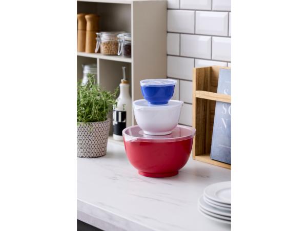 Bitz Rosti NEW Margrethe Mixing Bowl Set 6 Parts 0.25 + 0.75 + 3 Liter French Set Red/White/Blue