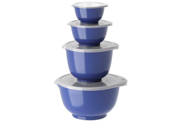 bitz Rosti NEW Margrethe Mixing bowl set 8 parts 0.25 + 0.5 + 1.5 + 3 liter Electric blue