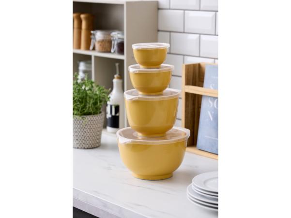 Bitz Rosti NEW Margrethe Mixing Bowl Set 8 Parts 0.25 + 0.5 + 1.5 + 3 Liter Curry