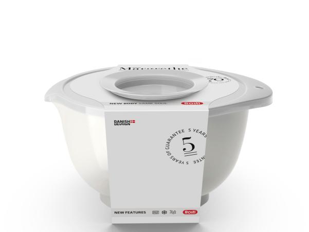 Bitz Rosti NEW Margrethe Mixing Bowl W. Anti-splashlid 3 Liter White