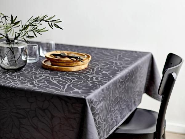 Bitz Södahl Abstract Leaves Damask Tablecloth 140 X 220 Cm Ash