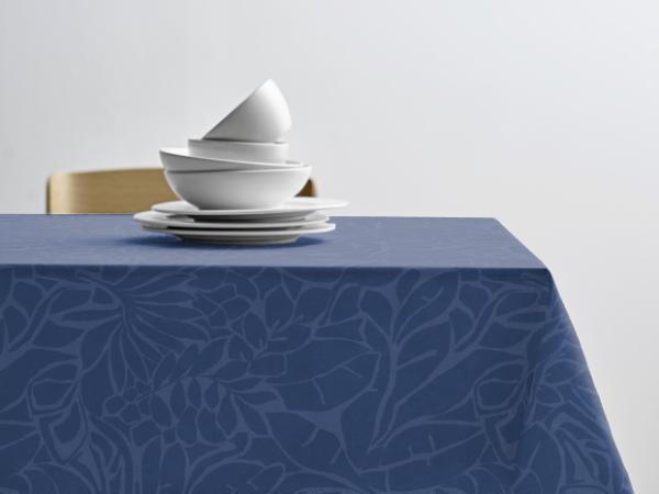 bitz Södahl Abstract leaves Damask Tablecloth 140 x 370 cm Blue
