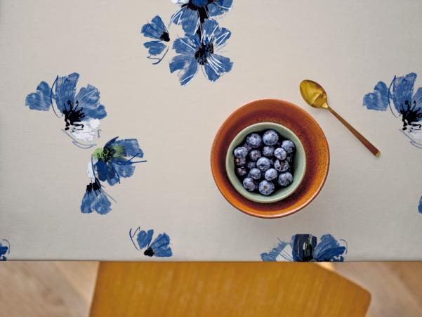 Bitz Södahl Flora Acrylic Tablecloth W. Antislip 140 Cm Blue
