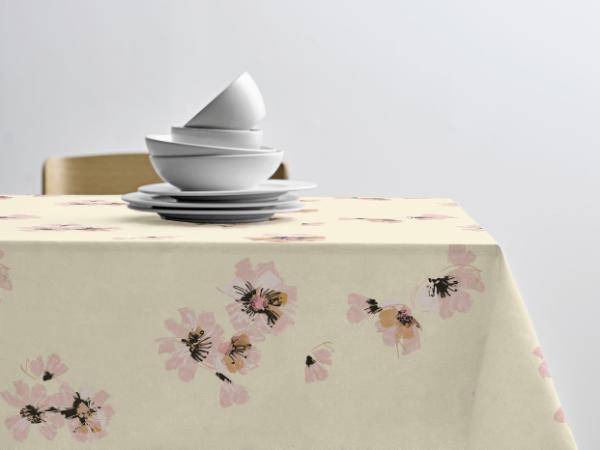 bitz Södahl Flora Acrylic tablecloth w. antislip 140 cm Yellow