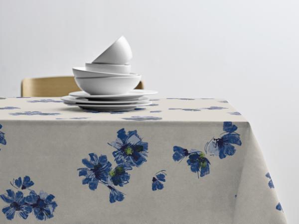 bitz Södahl Flora Acrylic tablecloth w. antislip 140 cm Blue