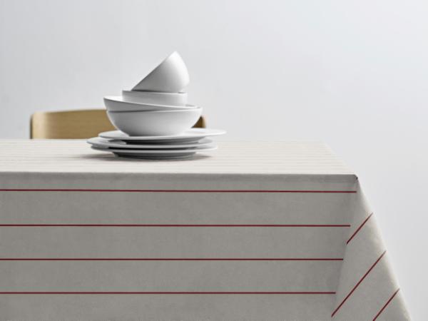 bitz Södahl Line Tablecloth 140 x 270 cm Offwhite/Red