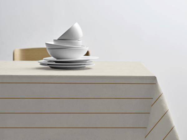 bitz Södahl Line Tablecloth 140 x 320 cm Offwhite/Gold