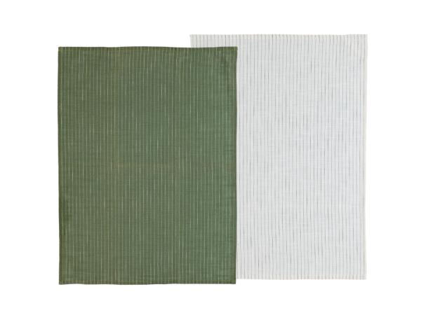 bitz Södahl Line Tea towel 50 x 70 cm 2 pcs Olive/White