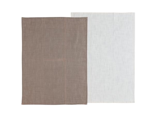 bitz Södahl Line Tea towel 50 x 70 cm 2 pcs Taupe/White