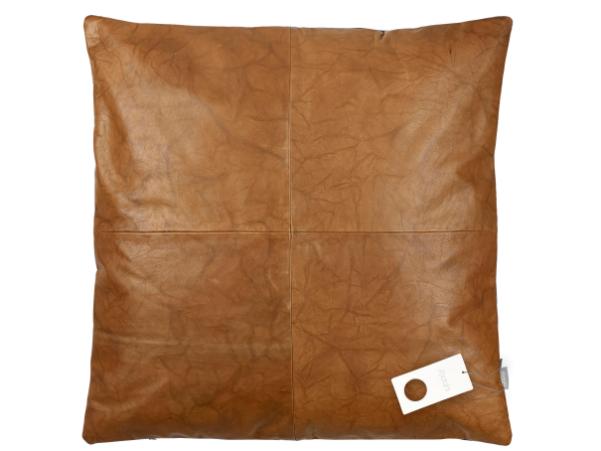 Bitz Södahl Lodge Leather Cushion 60 X 60 Cm Black/tobacco