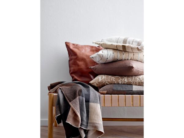 Bitz Södahl Lodge Leather Cushion 60 X 60 Cm Black/tobacco