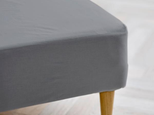 bitz Södahl organic Calm Box sheet 140 x 200 x 30 cm Stone Grey