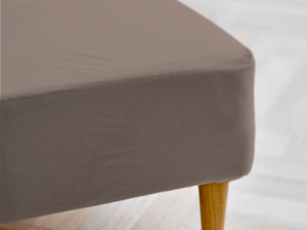 bitz Södahl organic Calm Box sheet 140 x 200 x 30 cm Taupe