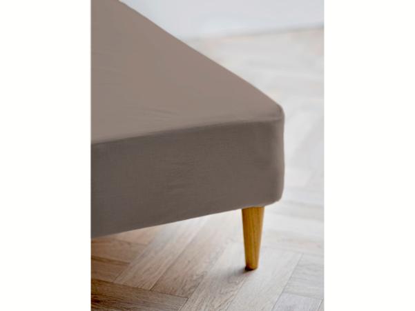 Bitz Södahl Organic Calm Box Sheet 90 X 200 X 30 Cm Taupe