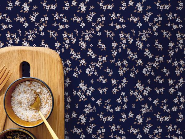 Bitz Södahl Painter's Garden Acrylic Tablecloth W. Antislip 140 Cm Navy Blue
