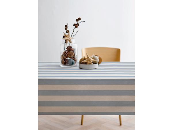 Bitz Södahl Parallel Acrylic Tablecloth W. Antislip 140 Cm Linen Blue
