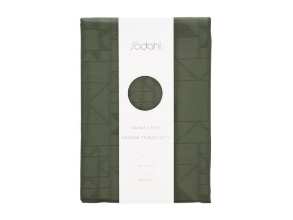 Bitz Södahl Star Damask Christmas Tablecloth 140 X 220 Cm Forest Green