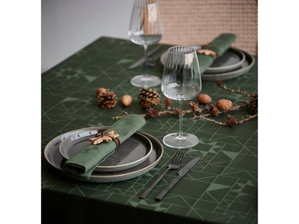 Bitz Södahl Star Damask Christmas Tablecloth 140 X 370 Cm Forest Green