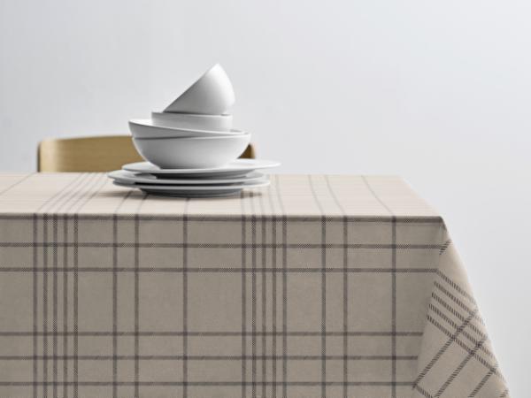 bitz Södahl Tartan Acrylic tablecloth w. antislip 140 cm Beige