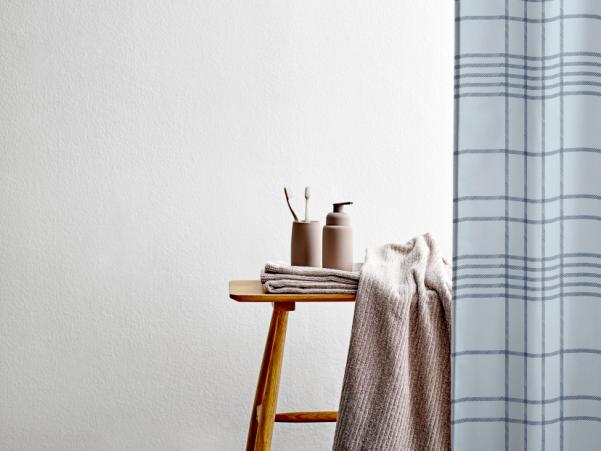 Bitz Södahl Tartan Shower Curtain 180 X 200 Cm Linen Blue