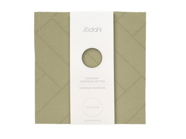 BITZ Södahl Tiles Damask Napkins 45 X 45 Cm 4 Pcs. Eucalyptus