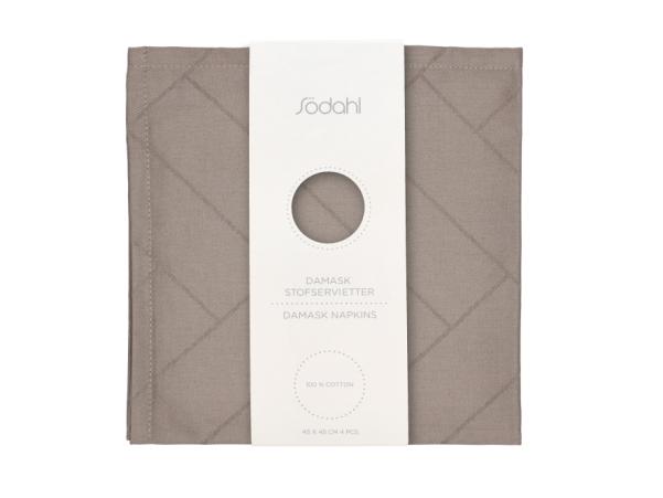 Bitz Södahl Tiles Damask Napkins 45 X 45 Cm 4 Pcs. Taupe