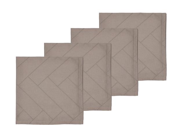 bitz Södahl Tiles Damask Napkins 45 x 45 cm 4 pcs. Taupe