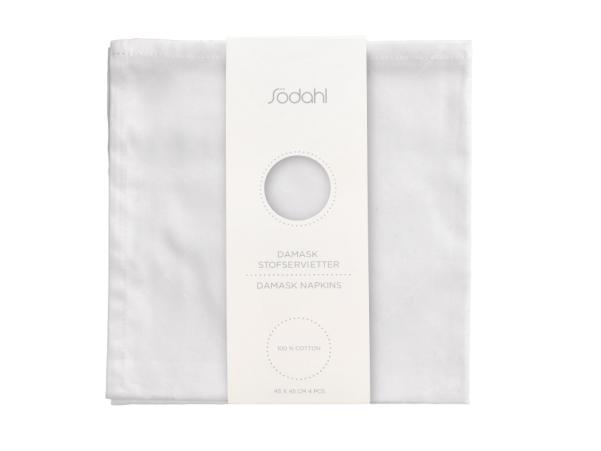 Bitz Södahl Tiles Damask Napkins 45 X 45 Cm 4 Pcs. White