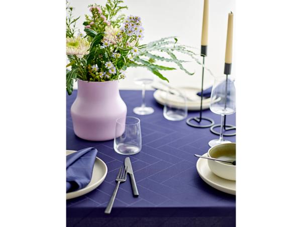 Bitz Södahl Tiles Damask Tablecloth 140 X 320 Cm Indigo