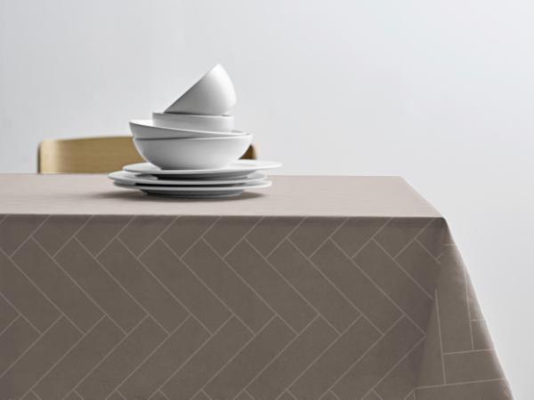 bitz Södahl Tiles Damask Tablecloth Dia 180 cm Taupe