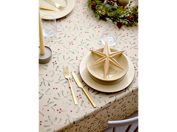 Bitz Södahl Winter Berries Acrylic Tablecloth W. Antislip 140 Cm Nature