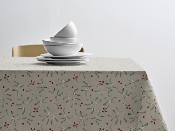 bitz Södahl Winter Berries Acrylic tablecloth w. antislip 140 cm Nature