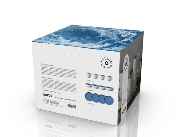 Bitz Studio Round North Brunch Set 12 Pcs Matte White/Matte River