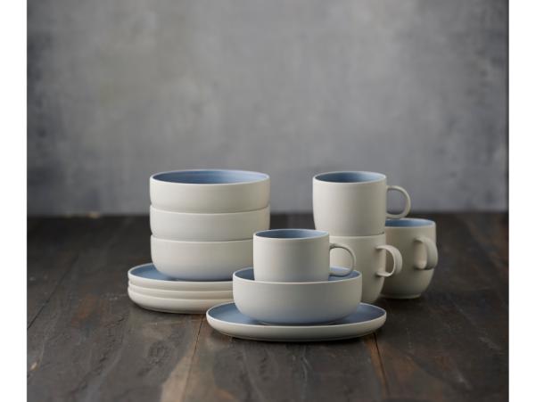 Bitz Studio Round North Brunch Set 12 Pcs Matte White/Matte River