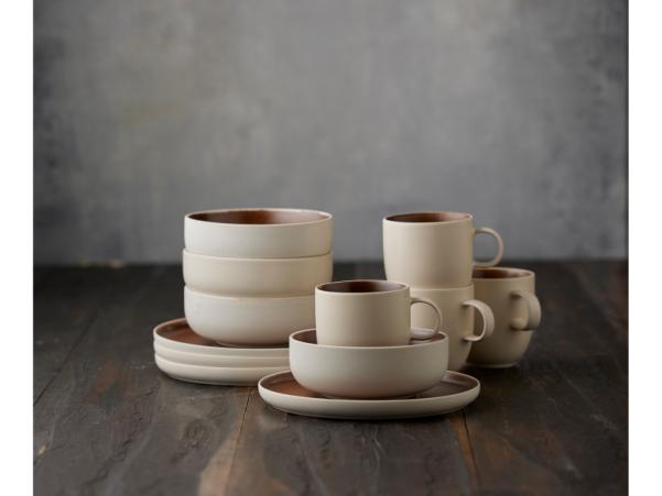 Bitz Studio Round North Brunch Set 12 Pcs Matte White/Matte Bark