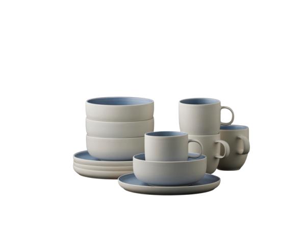 bitz Studio Round North Brunch set 12 pcs Matte white/Matte river