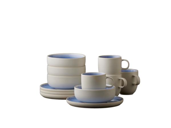 bitz Studio Round North Brunch set 12 pcs Matte white/Shiny river