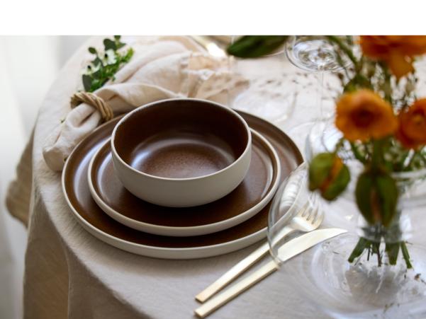 Bitz Studio Round North Dinner Plate Dia 27 Cm Matte White/Matte Bark