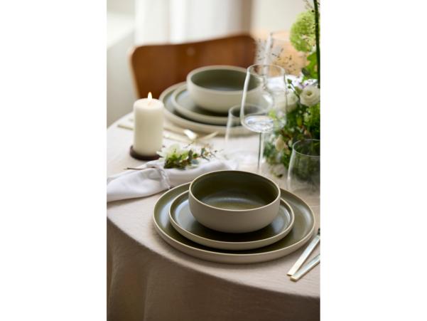 Bitz Studio Round North Dinner Plate Dia 27 Cm Matte White/Matte Moss