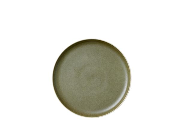 bitz Studio Round North Lunch plate Dia 21 cm Matte white/Matte moss