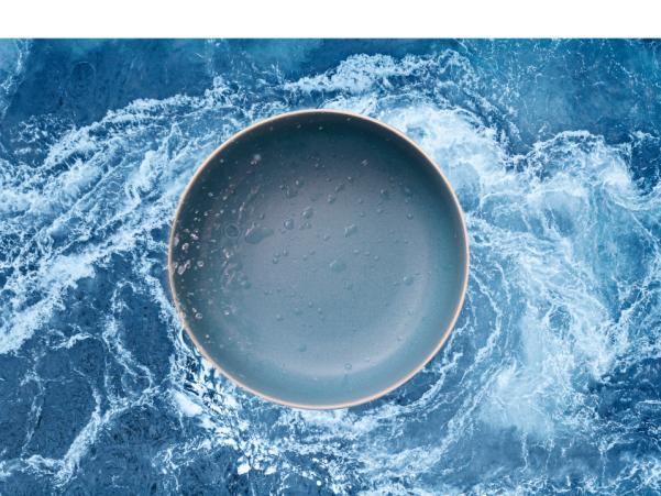 Bitz Studio Round North Salad Bowl Dia 25 Cm Matte White/Matte River